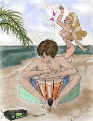 [IMAGE: drum circle beach photo]